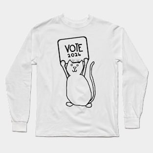 Political Cat says Vote 2024 Long Sleeve T-Shirt